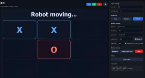 The interface while the robot executes its move